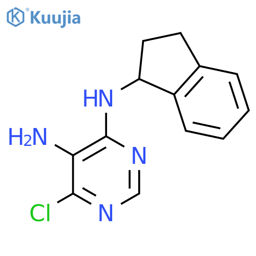 4,5-Pyrimidinediamine, 6-chloro-N4-(2,3-dihydro-1H-inden-1-yl)- structure