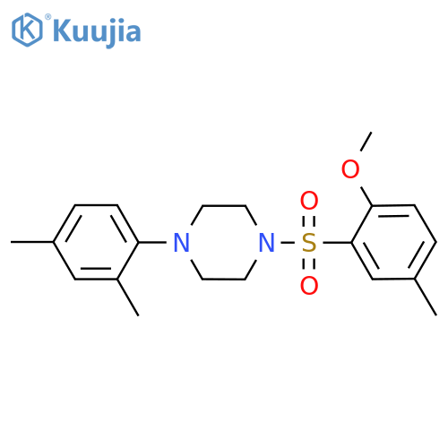 1-(2,4-dimethylphenyl)-4-(2-methoxy-5-methylbenzenesulfonyl)piperazine structure