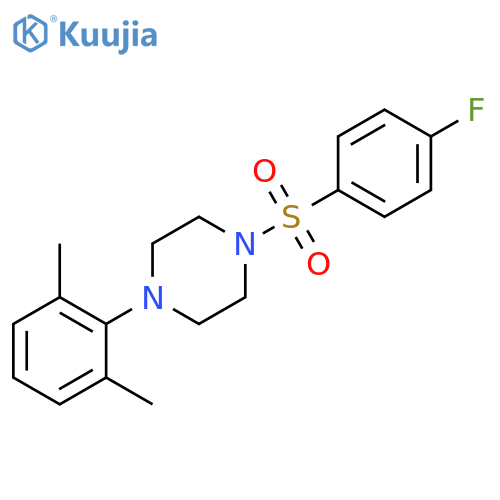 1-(2,6-dimethylphenyl)-4-(4-fluorobenzenesulfonyl)piperazine structure