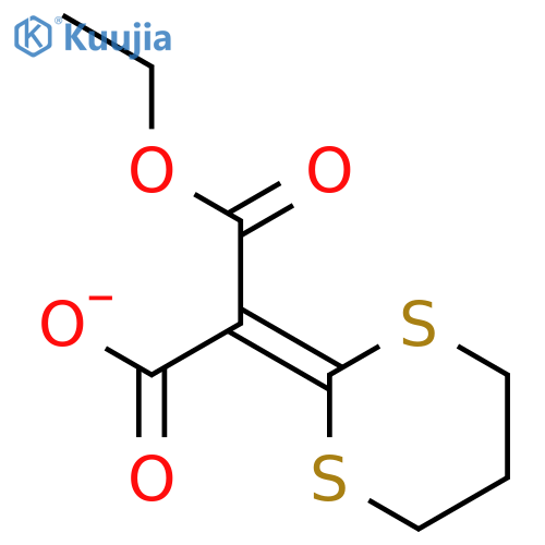 PROPANEDIOIC ACID, 1,3-DITHIAN-2-YLIDENE-, MONOETHYL ESTER structure