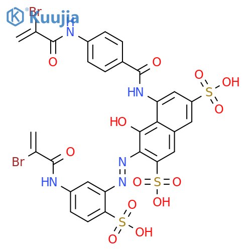 5-[[4-[(2-bromo-1-oxoallyl)amino]benzoyl]amino]-3-[[5-[(2-bromo-1-oxoallyl)amino]-2-sulphophenyl]azo]-4-hydroxynaphthalene-2,7-disulphonic acid structure