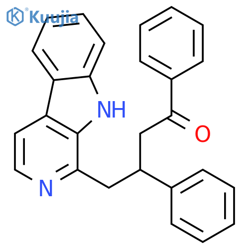 4-(9H-beta-carbolin-1-yl)-1,3-diphenylbutan-1-one structure