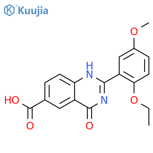 2-(2-ethoxy-5-methoxyphenyl)-4-oxo-1,4-dihydroquinazoline-6-carboxylic acid structure