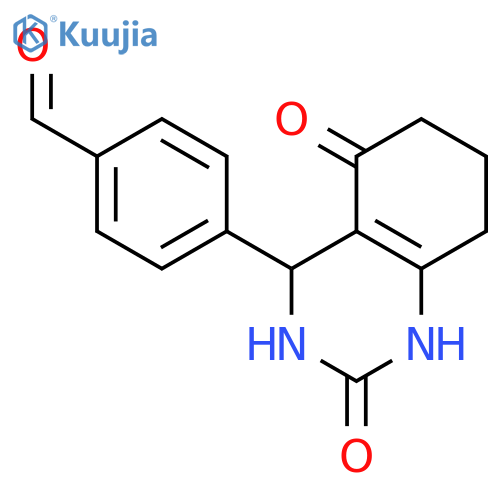 Benzaldehyde, 4-(1,2,3,4,5,6,7,8-octahydro-2,5-dioxo-4-quinazolinyl)- structure
