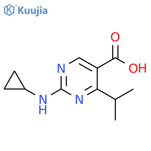 5-Pyrimidinecarboxylic acid, 2-(cyclopropylamino)-4-(1-methylethyl)- structure