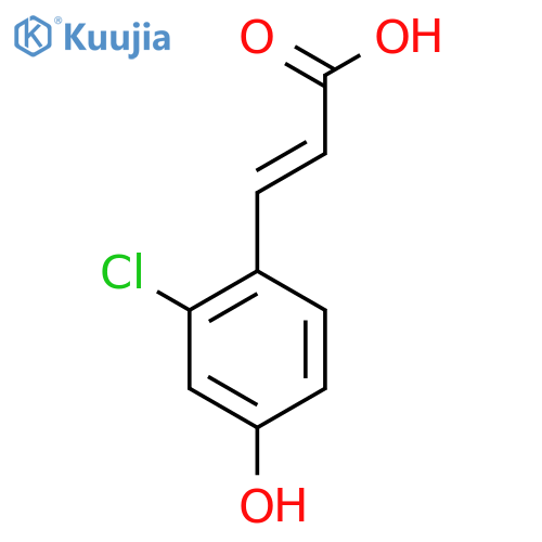 3-(2-chloro-4-hydroxy-phenyl)prop-2-enoic acid structure