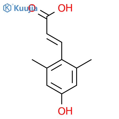 (2E)-3-(4-hydroxy-2,6-dimethylphenyl)prop-2-enoic acid structure