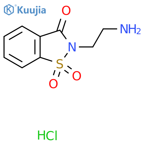 2-(2-Aminoethyl)-2,3-dihydro-1$l^{6},2-benzothiazole-1,1,3-trione hydrochloride structure