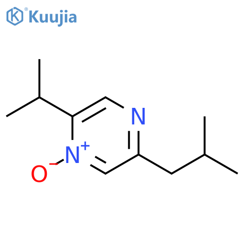 Pyrazine, 2-(1-methylethyl)-5-(2-methylpropyl)-, 1-oxide structure