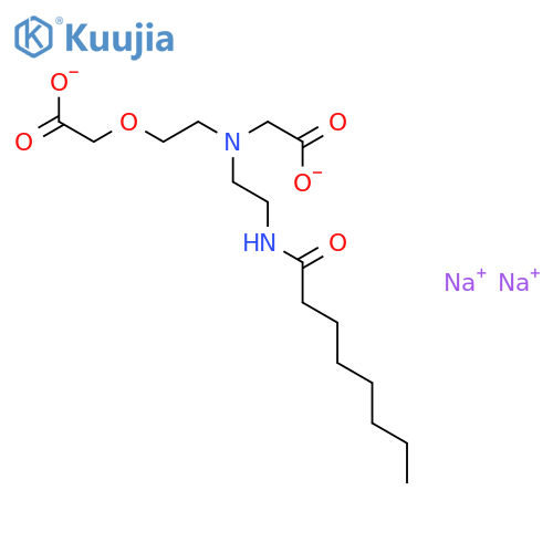disodium N-[2-(carboxylatomethoxy)ethyl]-N-[2-[(1-oxooctyl)amino]ethyl]glycinate structure