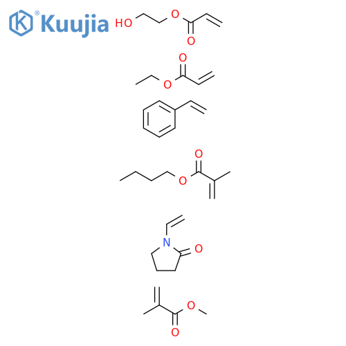 2-Propenoicacid,2-methyl-,butylester,polymerwithethenylbenzene,1-ethenyl-2-pyrrolidinone,ethyl2-propenoate,2-hydroxyethyl2-propenoateandmethyl2-methyl-2-propenoate structure