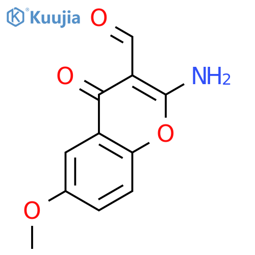 2-amino-6-methoxy-4-oxo-4H-chromene-3-carbaldehyde structure