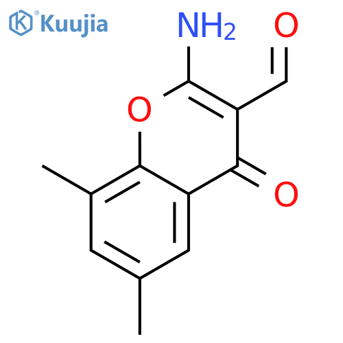 2-Amino-6,8-dimethyl-4-oxo-4H-chromene-3-carbaldehyde structure