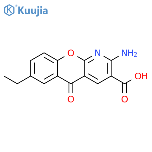 2-AMINO-7-ETHYL-5-OXO-5H-CHROMENO[2,3-b]PYRIDINE-3-CARBOXYLIC ACID structure