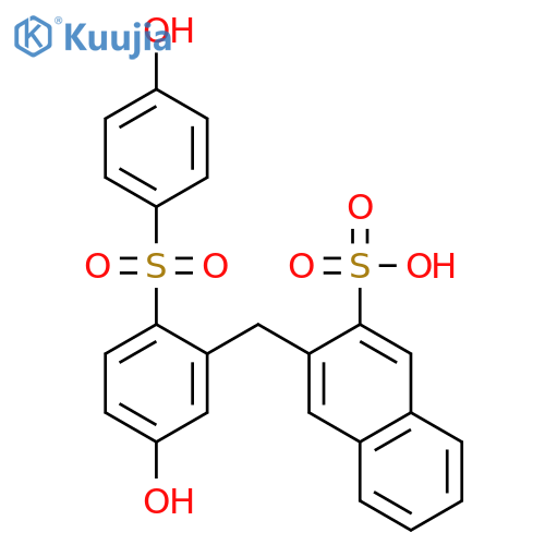 3-[[5-hydroxy-2-[(4-hydroxyphenyl)sulphonyl]phenyl]methyl]naphthalene-2-sulphonic acid structure