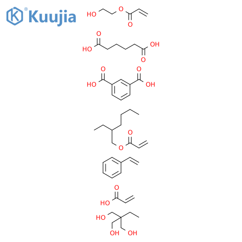 1,3-Benzenedicarboxylicacid,polymerwithethenylbenzene,2-ethylhexyl2-propenoate,2-ethyl-2-(hydroxymethyl)-1,3-propanediol,hexanedioicacid,2-hydroxyethyl2-propenoateand2-propenoicacid structure