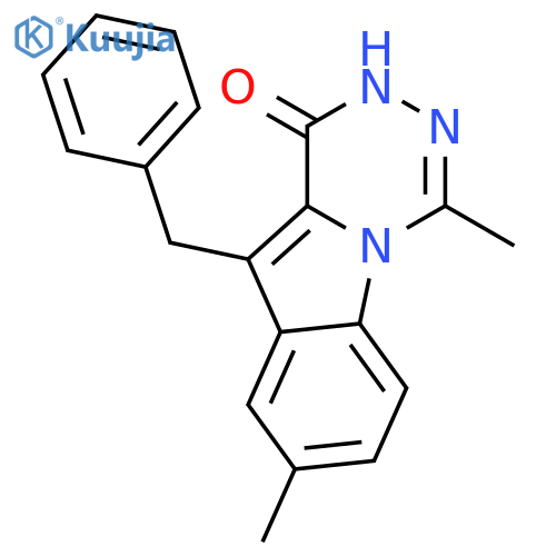 [1,2,4]Triazino[4,5-a]indol-1(2H)-one, 4,8-dimethyl-10-(phenylmethyl)- structure