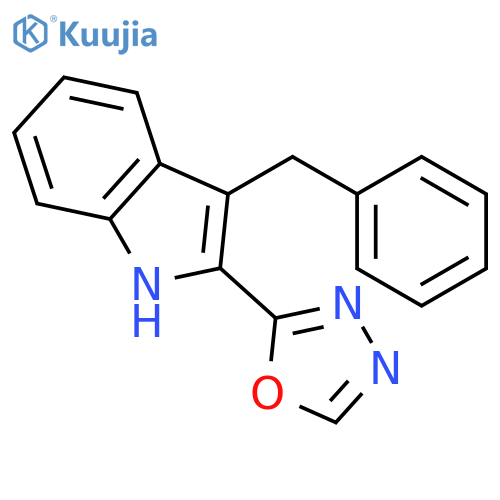 1H-INDOLE, 2-(1,3,4-OXADIAZOL-2-YL)-3-(PHENYLMETHYL)- structure