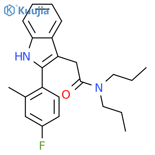 1H-INDOLE-3-ACETAMIDE, 2-(4-FLUORO-2-METHYLPHENYL)-N,N-DIPROPYL- structure