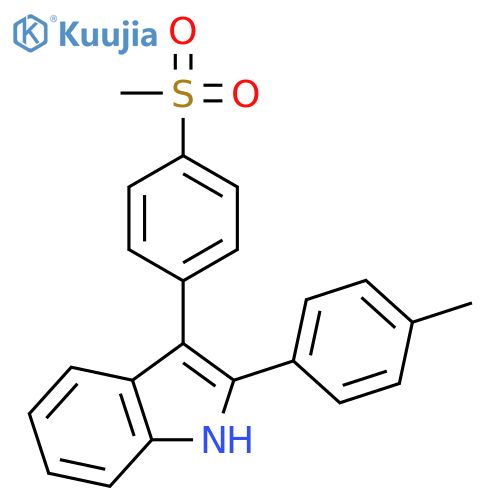 1H-Indole, 2-(4-methylphenyl)-3-[4-(methylsulfonyl)phenyl]- structure