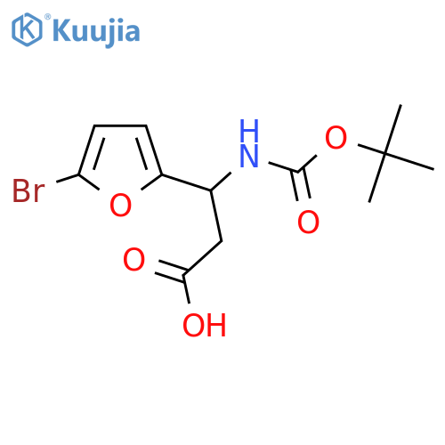 3-(5-bromofuran-2-yl)-3-{(tert-butoxy)carbonylamino}propanoic acid structure
