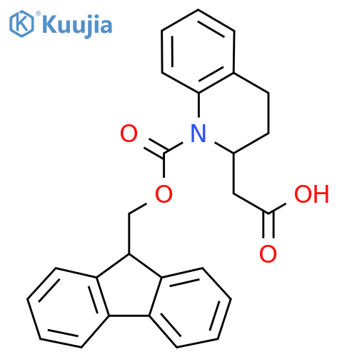 2-(1-{(9H-fluoren-9-yl)methoxycarbonyl}-1,2,3,4-tetrahydroquinolin-2-yl)acetic acid structure