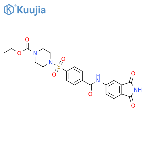 ethyl 4-{4-(1,3-dioxo-2,3-dihydro-1H-isoindol-5-yl)carbamoylbenzenesulfonyl}piperazine-1-carboxylate structure