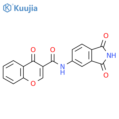 N-(1,3-dioxo-2,3-dihydro-1H-isoindol-5-yl)-4-oxo-4H-chromene-3-carboxamide structure