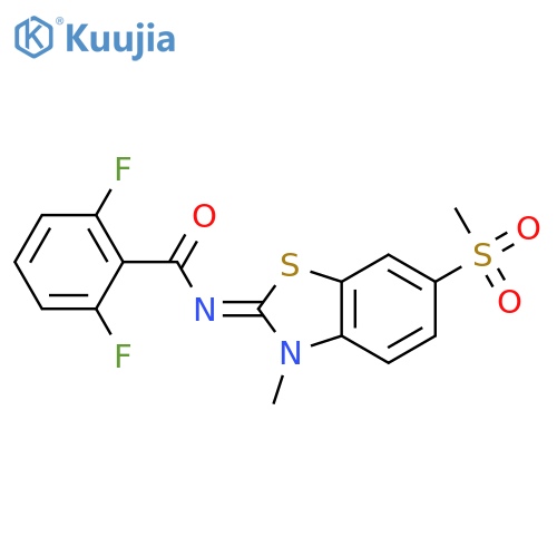 2,6-difluoro-N-(2Z)-6-methanesulfonyl-3-methyl-2,3-dihydro-1,3-benzothiazol-2-ylidenebenzamide structure