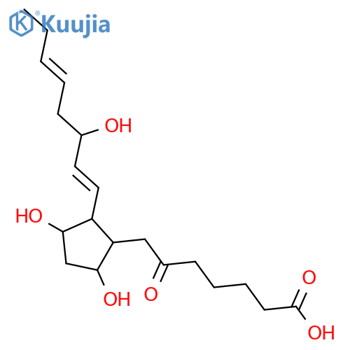 7-[(1R,2S,3R,5S)-3,5-dihydroxy-2-[(1E,3S,5Z)-3-hydroxyocta-1,5-dienyl] cyclopentyl]-6-oxo-heptanoic acid structure