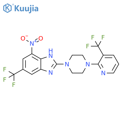 1H-Benzimidazole,4-nitro-6-(trifluoromethyl)-2-[4-[3-(trifluoromethyl)-2-pyridinyl]-1-piperazinyl]- structure