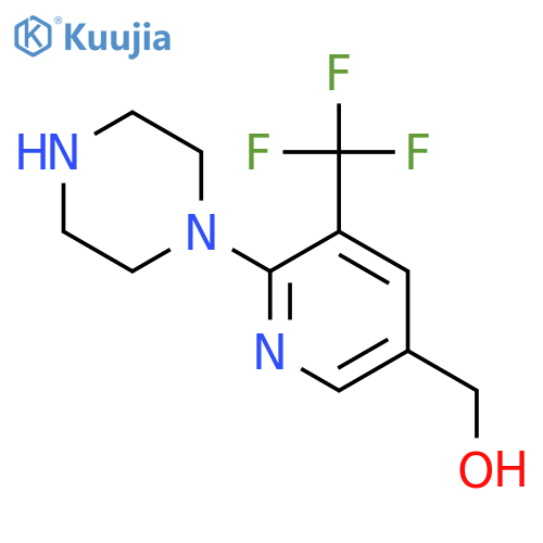 3-Pyridinemethanol, 6-(1-piperazinyl)-5-(trifluoromethyl)- structure