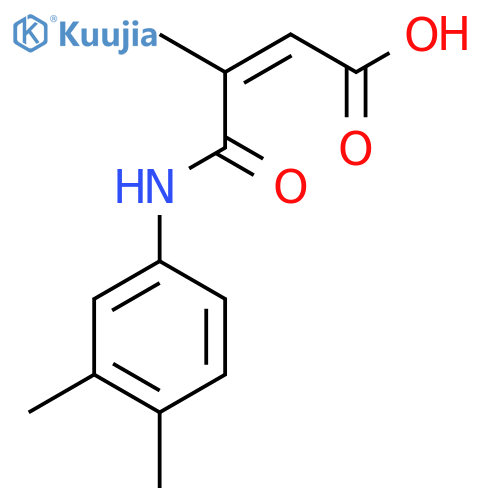 (2Z)-3-(3,4-dimethylphenyl)carbamoyl-3-methylprop-2-enoic acid structure