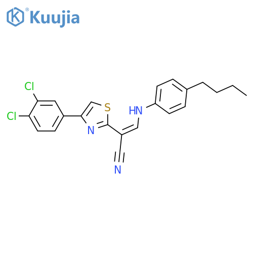 (2Z)-3-(4-butylphenyl)amino-2-4-(3,4-dichlorophenyl)-1,3-thiazol-2-ylprop-2-enenitrile structure