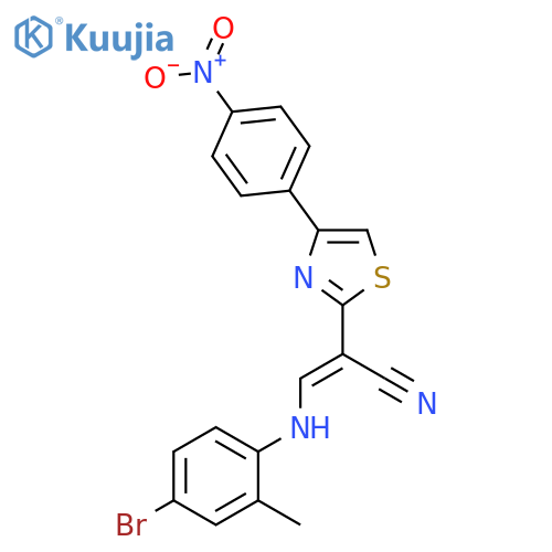 (2E)-3-[(4-bromo-2-methylphenyl)amino]-2-[4-(4-nitrophenyl)-1,3-thiazol-2-yl]prop-2-enenitrile structure
