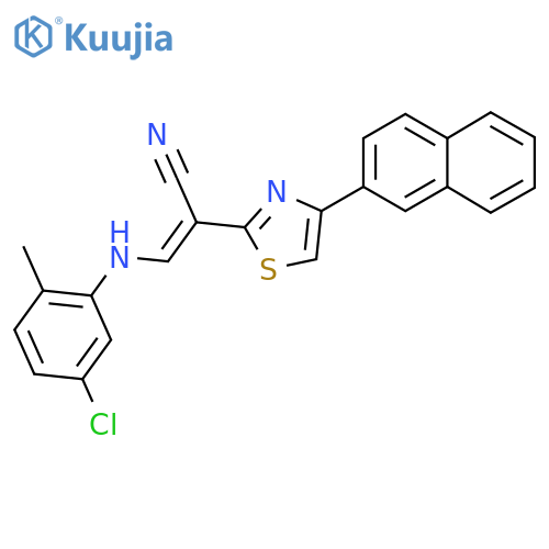 (2E)-3-(5-chloro-2-methylphenyl)amino-2-4-(naphthalen-2-yl)-1,3-thiazol-2-ylprop-2-enenitrile structure