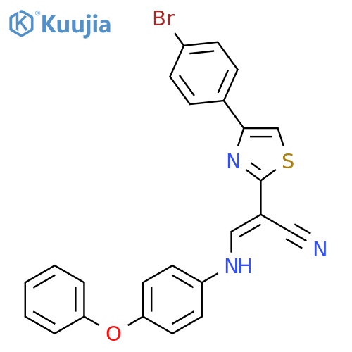 (2E)-2-4-(4-bromophenyl)-1,3-thiazol-2-yl-3-(4-phenoxyphenyl)aminoprop-2-enenitrile structure