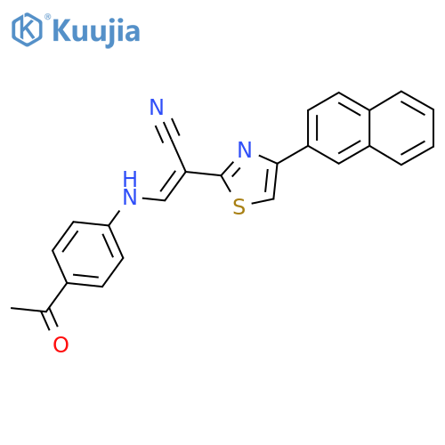 (2E)-3-[(4-acetylphenyl)amino]-2-[4-(naphthalen-2-yl)-1,3-thiazol-2-yl]prop-2-enenitrile structure