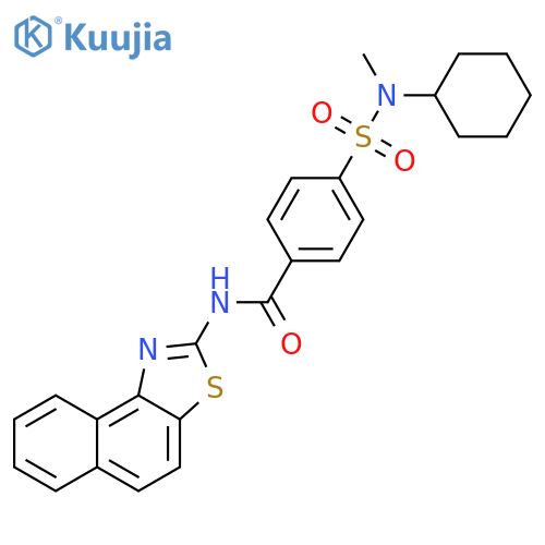 4-cyclohexyl(methyl)sulfamoyl-N-{naphtho1,2-d1,3thiazol-2-yl}benzamide structure