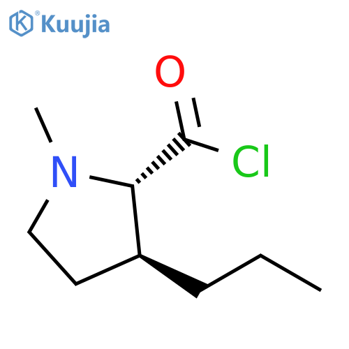 2-Pyrrolidinecarbonylchloride,1-methyl-3-propyl-,(2S-trans)-(9CI) structure