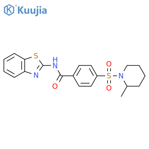 N-(1,3-benzothiazol-2-yl)-4-(2-methylpiperidin-1-yl)sulfonylbenzamide structure