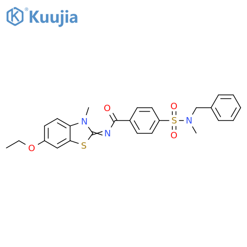 4-benzyl(methyl)sulfamoyl-N-(2E)-6-ethoxy-3-methyl-2,3-dihydro-1,3-benzothiazol-2-ylidenebenzamide structure