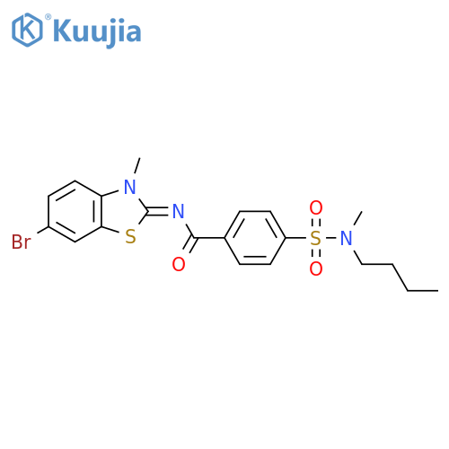 N-[(2E)-6-bromo-3-methyl-2,3-dihydro-1,3-benzothiazol-2-ylidene]-4-[butyl(methyl)sulfamoyl]benzamide structure