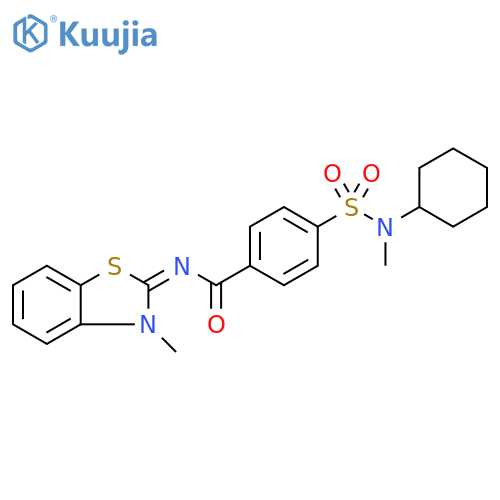 4-[cyclohexyl(methyl)sulfamoyl]-N-[(2E)-3-methyl-2,3-dihydro-1,3-benzothiazol-2-ylidene]benzamide structure