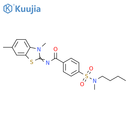 4-butyl(methyl)sulfamoyl-N-(2E)-3,6-dimethyl-2,3-dihydro-1,3-benzothiazol-2-ylidenebenzamide structure