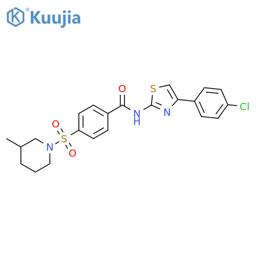 N-4-(4-chlorophenyl)-1,3-thiazol-2-yl-4-(3-methylpiperidin-1-yl)sulfonylbenzamide structure