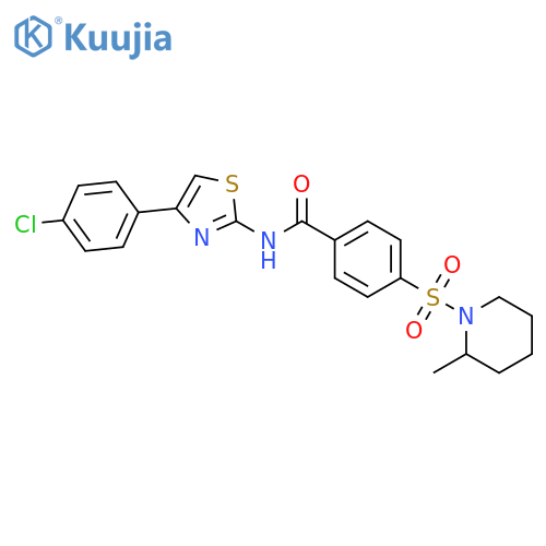 N-4-(4-chlorophenyl)-1,3-thiazol-2-yl-4-(2-methylpiperidin-1-yl)sulfonylbenzamide structure
