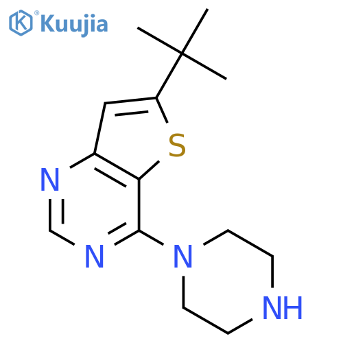 6-T-BUTYL-4-PIPERAZINOTHIENO[3,2-D]PYRIMIDINE structure