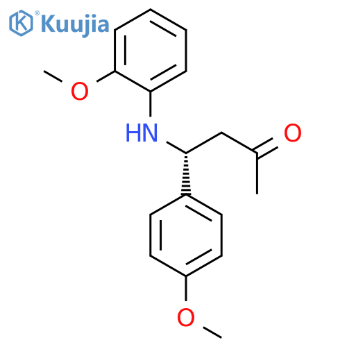 2-Butanone, 4-(4-methoxyphenyl)-4-[(2-methoxyphenyl)amino]-, (4R)- structure