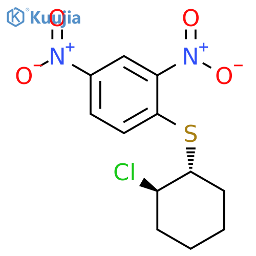 Benzene, 1-[[(1R,2R)-2-chlorocyclohexyl]thio]-2,4-dinitro-, rel- structure